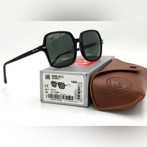 Ray-Ban Sunglasses RB1973 Square Black Green G-15 53mm Midsize 901/31